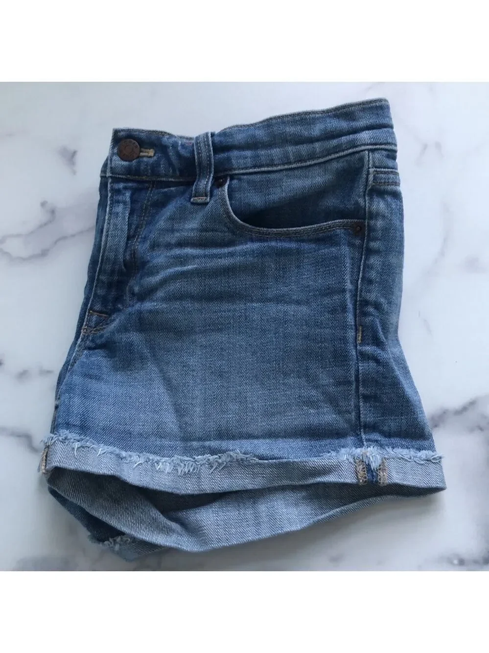 J. Crew Denim Jean Shorts Stretch Fit Cuffed Size 28 - Picture 9 of 9